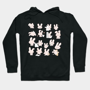 a cute rabbit character, cute, lovely, adorable, charming, sweet animal friends Hoodie